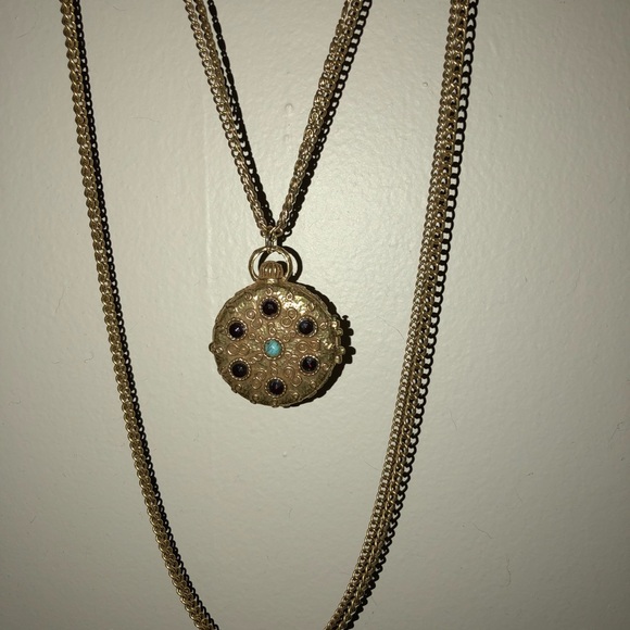 GOLDETTE NY Multi-Strand GoldTone Necklace Locket - Picture 3 of 7